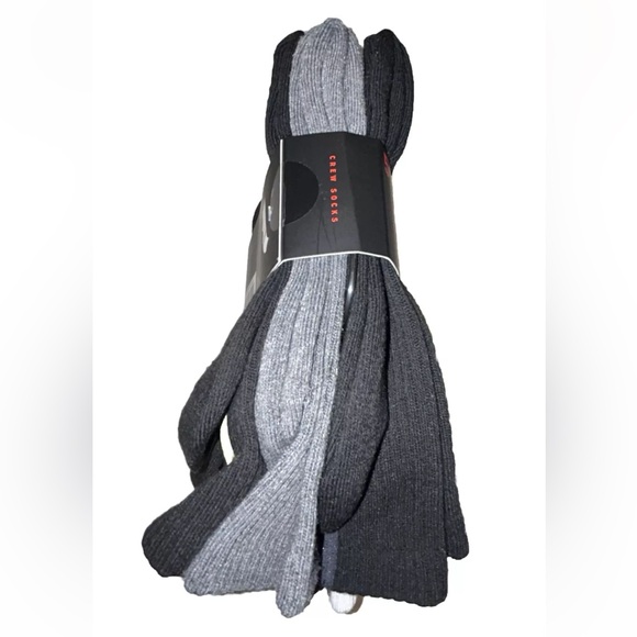 Spyder Crew Socks 5 Pair Men 6-12 White Black Gray Green Mixed Logo Cushion Ski - Picture 5 of 11